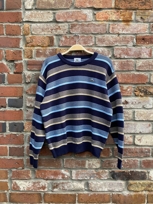 vintage 90s lacoste striped knit crew