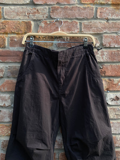 refuge black cotton parachute pant