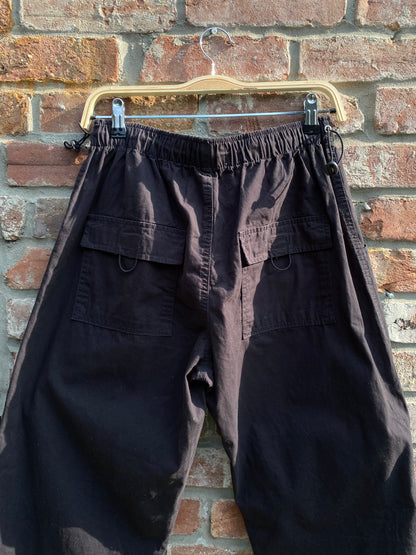 refuge black cotton parachute pant