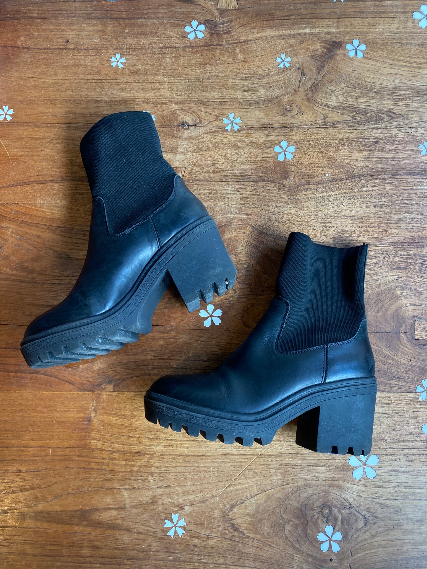 design lab lord & taylor chunky heel boot