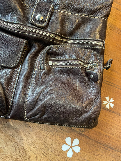 roots venetian village tribe leather bag