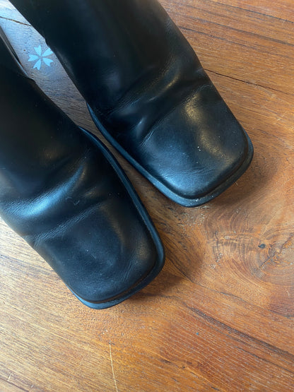 vintage passofino square toe leather boot