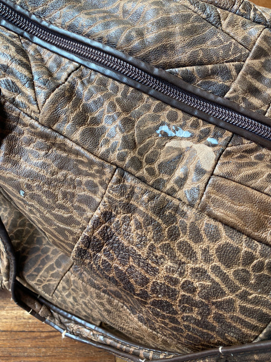 vintage made in portugal leather carry on bag