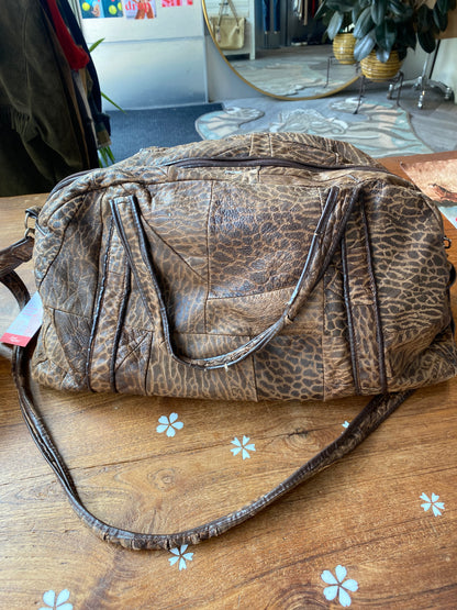 vintage made in portugal leather carry on bag