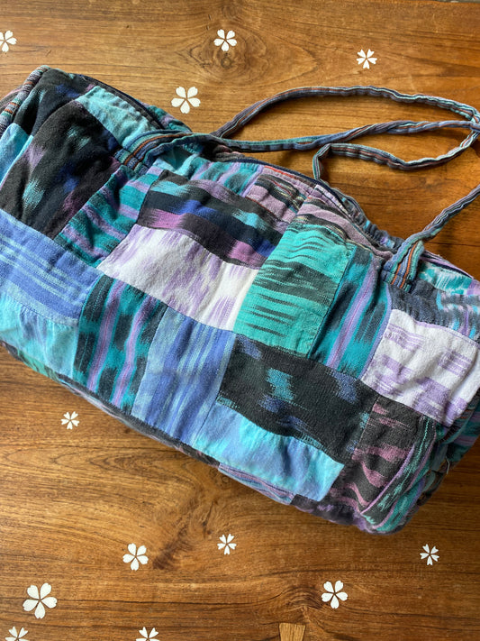 boho patchwork woven weekend bag