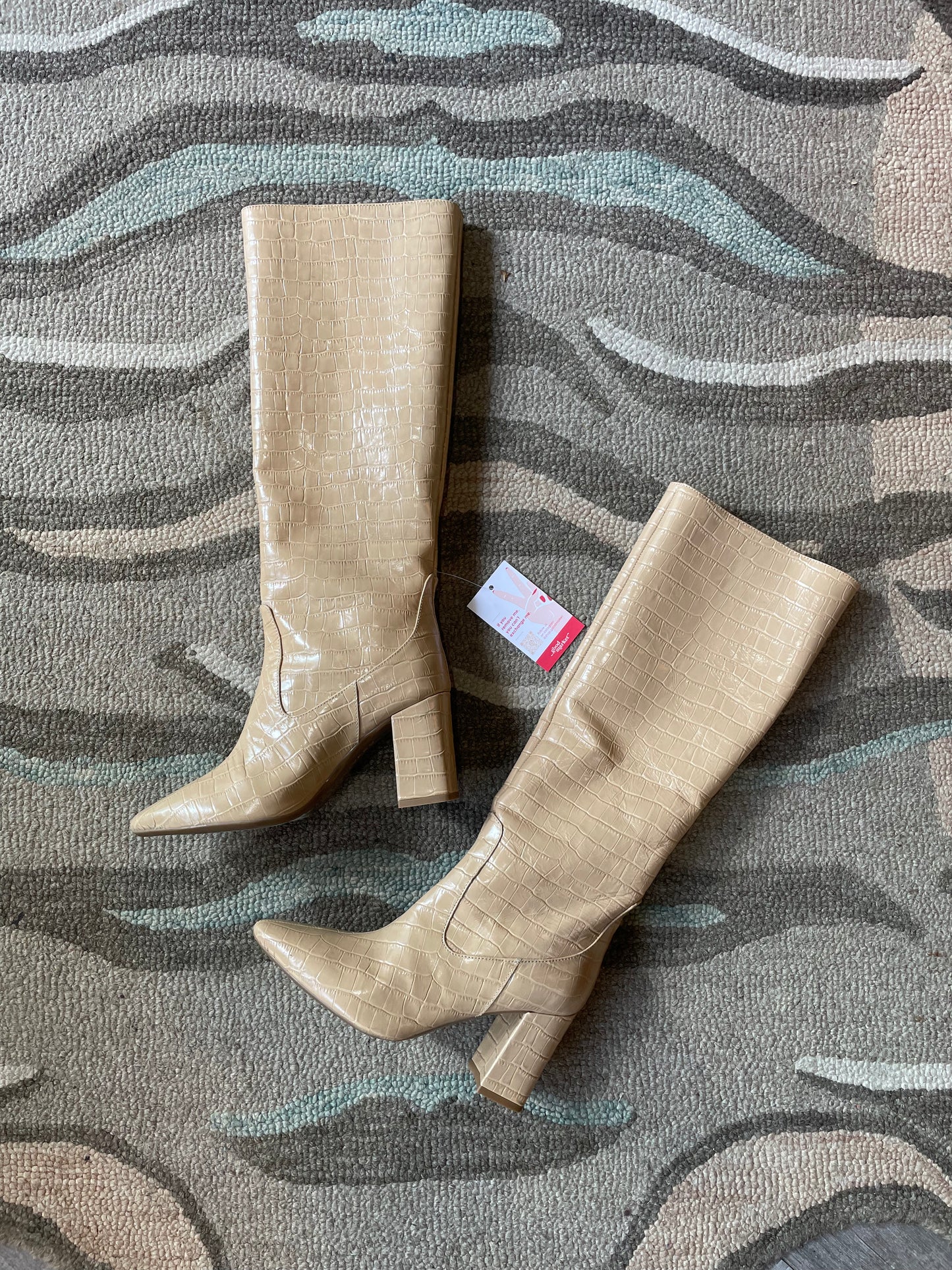 aquatalia 2023 patton croc embossed leather heeled boots