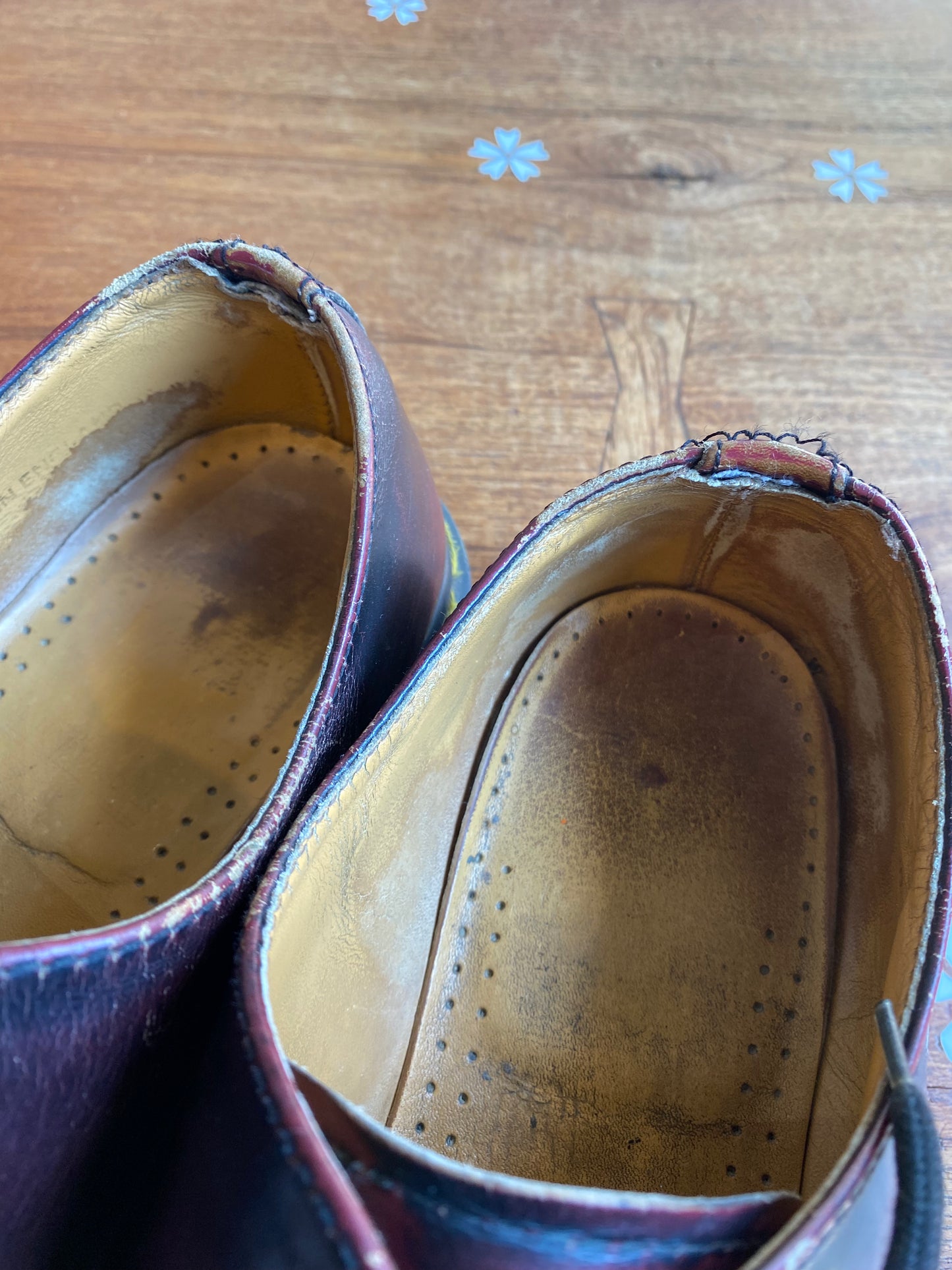 vintage doc martens cherry red leather oxfords