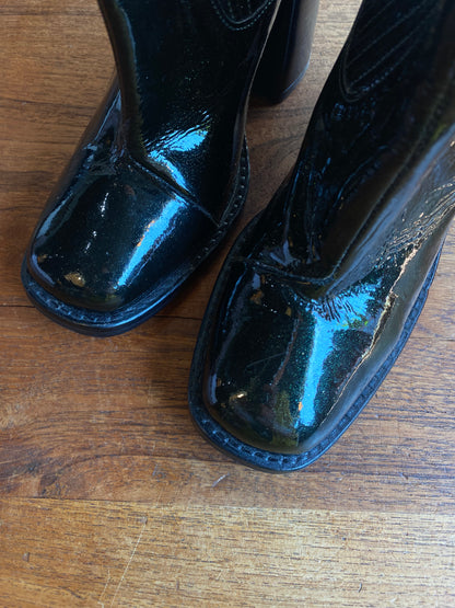 opening ceremony glitter heeled chelsea boots