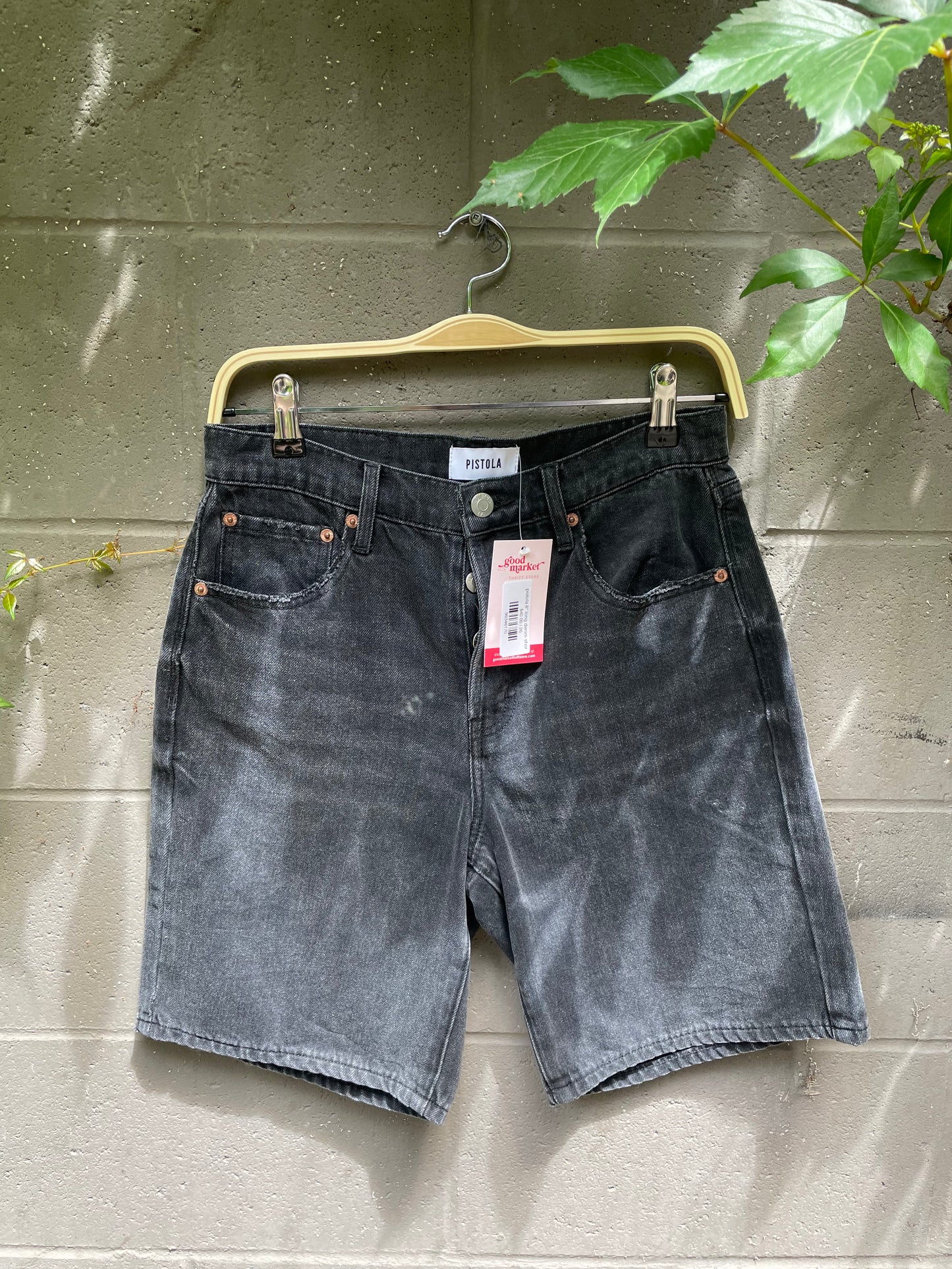 pistola 8" long denim short