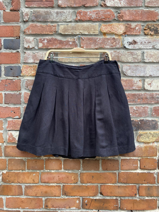 h&m linen-blend tennis prep mini skirt