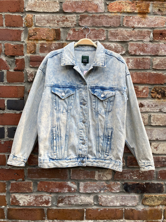 wild fable oversized acid wash denim jacket