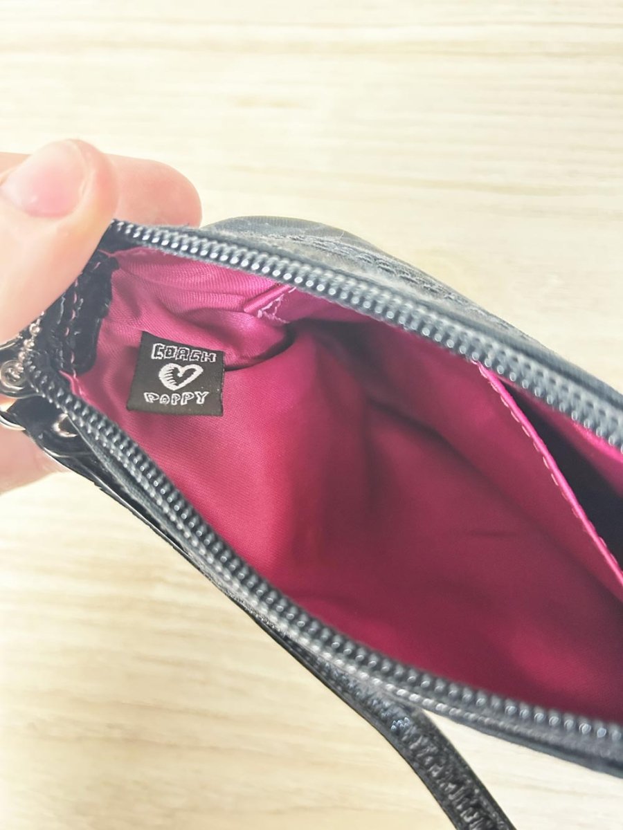coach poppy c monogram wristlet - good market thrift store
