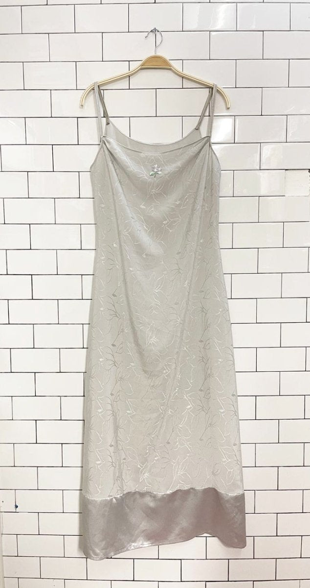 rework x vintage satin floral print maxi slip dress - good market thrift store