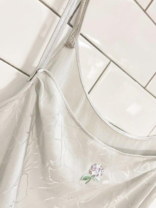 rework x vintage satin floral print maxi slip dress - good market thrift store