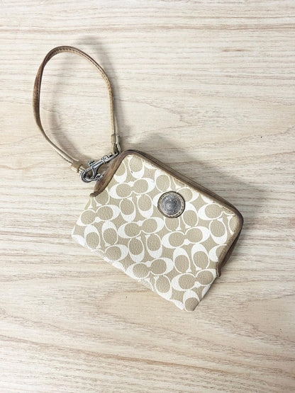 coach leather c monogram wristlet - good market thrift store