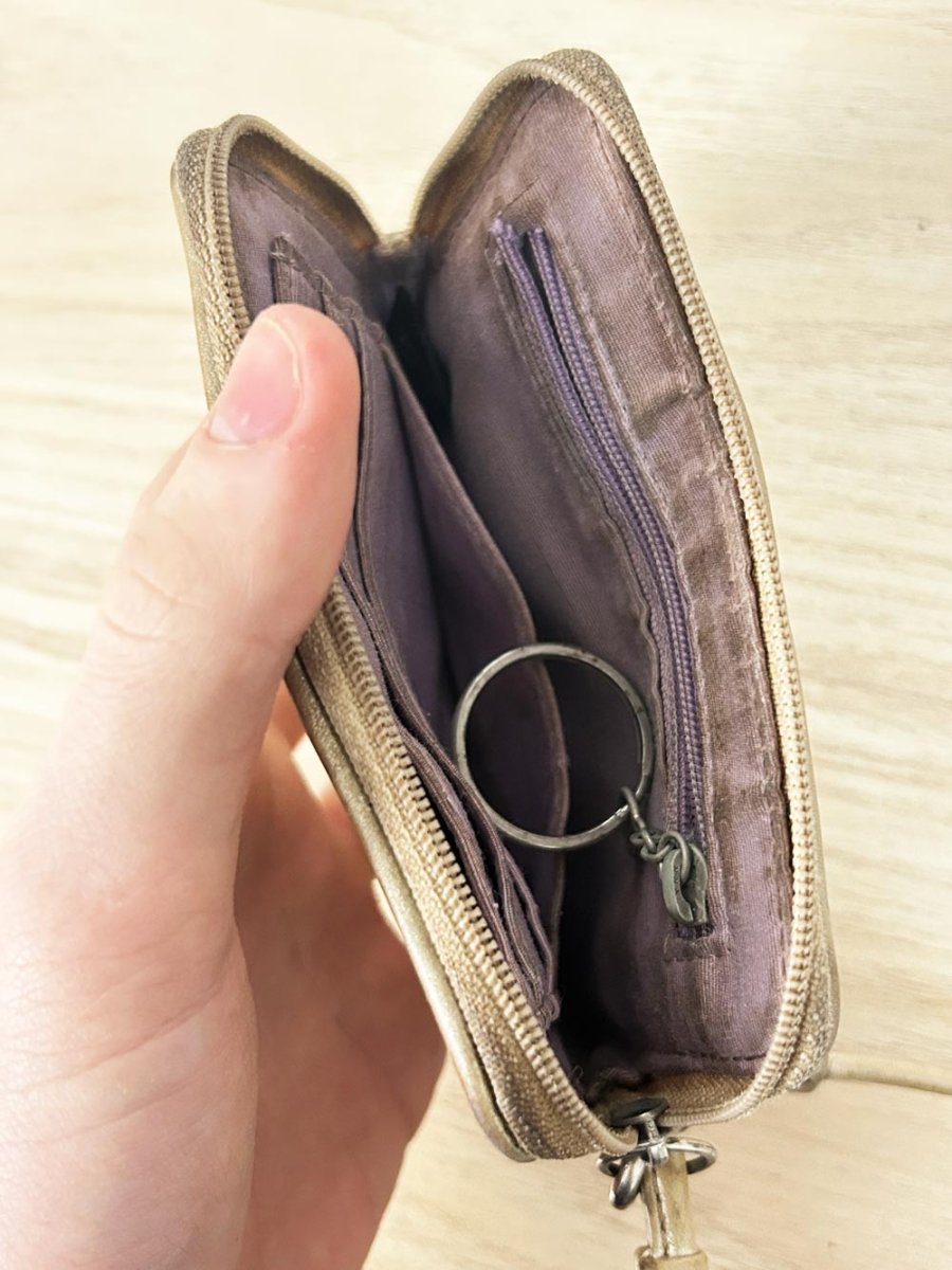 coach leather c monogram wristlet - good market thrift store