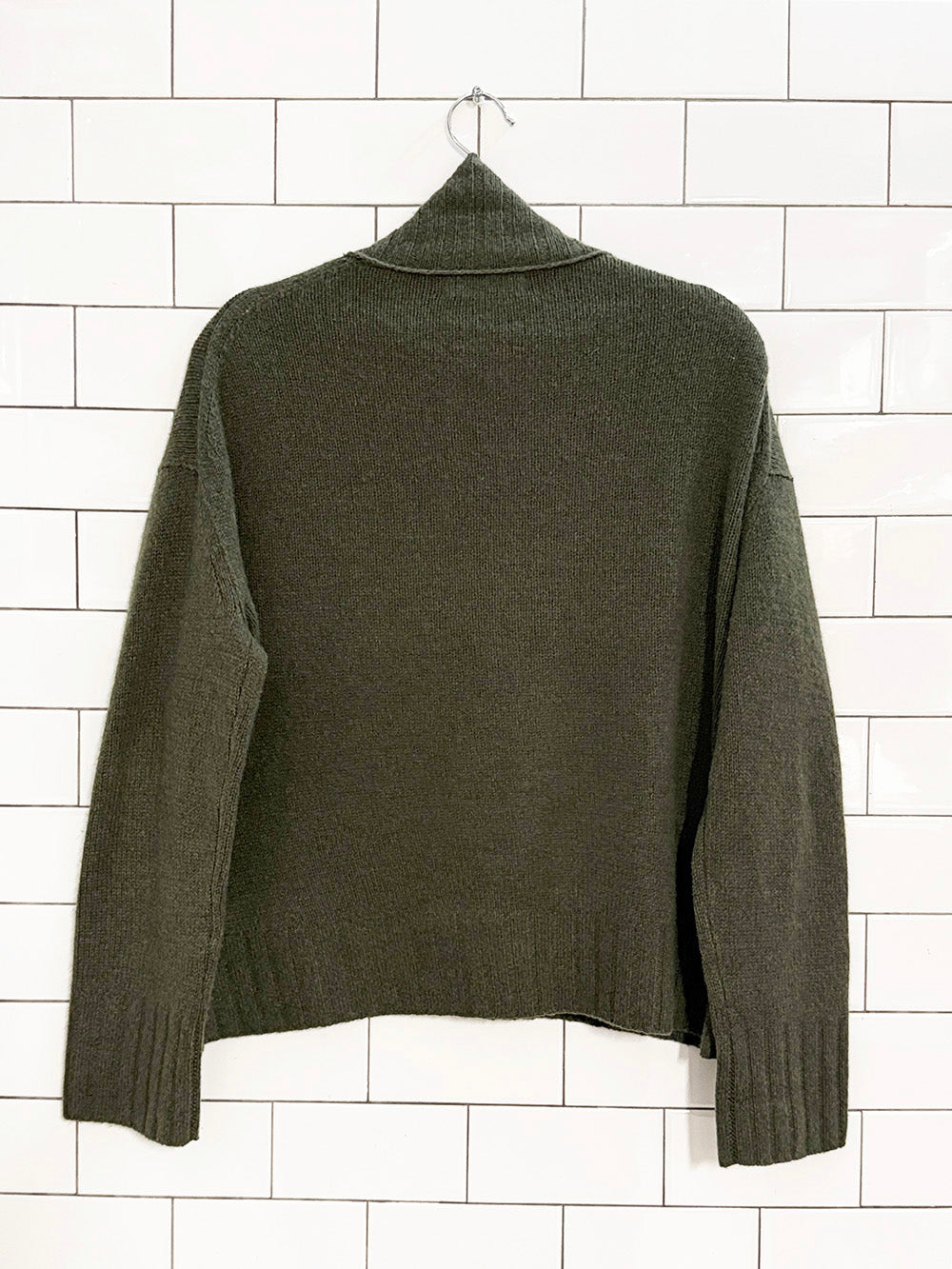 banana republic 100% cashmere mock neck boxy knit sweater