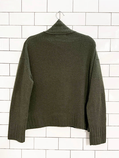banana republic 100% cashmere mock neck boxy knit sweater