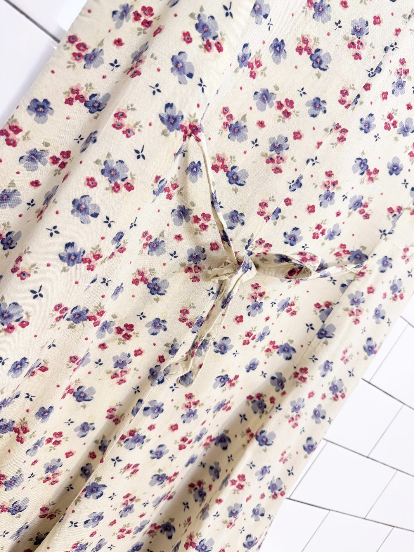 vintage 90s california girl micro floral tie back romper