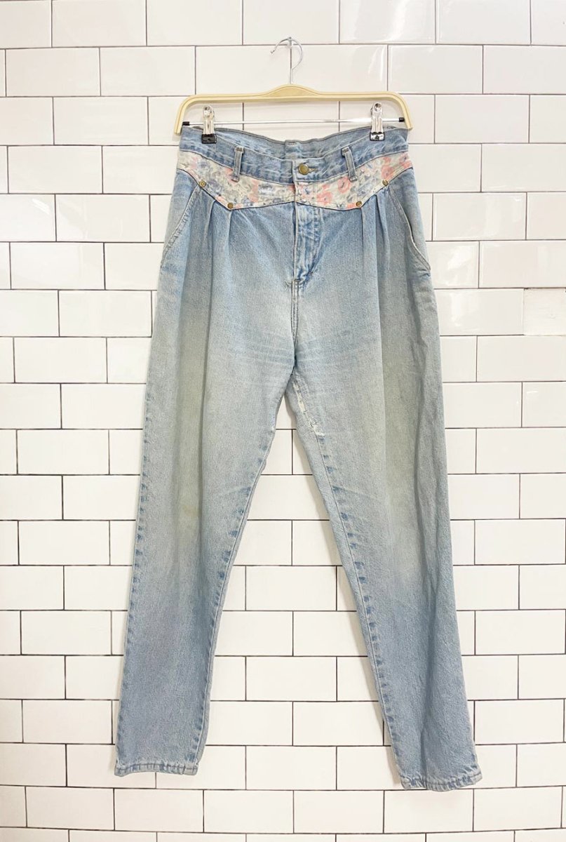 vintage 90s bluenotes floral waist tapered jeans - good market thrift store