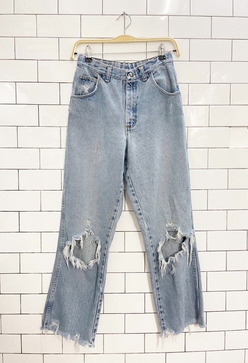 vintage 90s legendary gold ripped jeans - good market thrift store