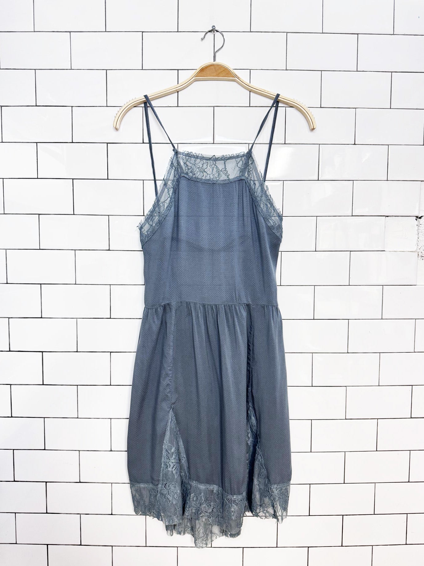 intimately free people lace trim slip mini dress