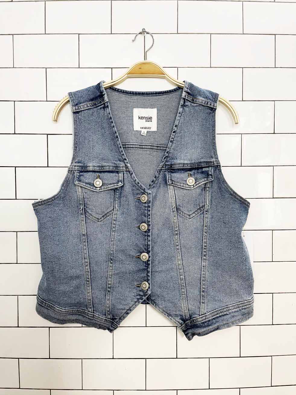 nwt kensie jeans stretchy denim vest top