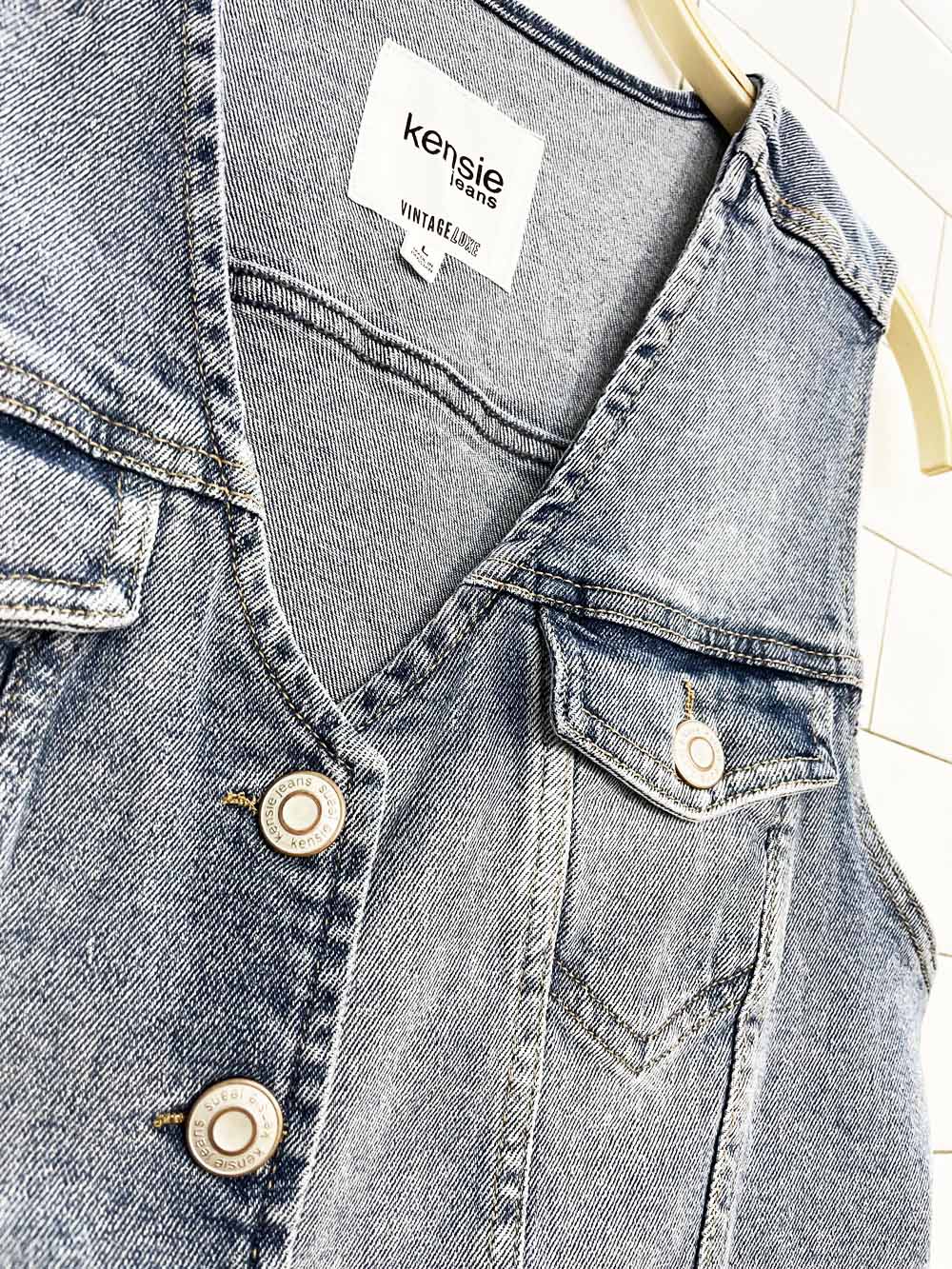 nwt kensie jeans stretchy denim vest top