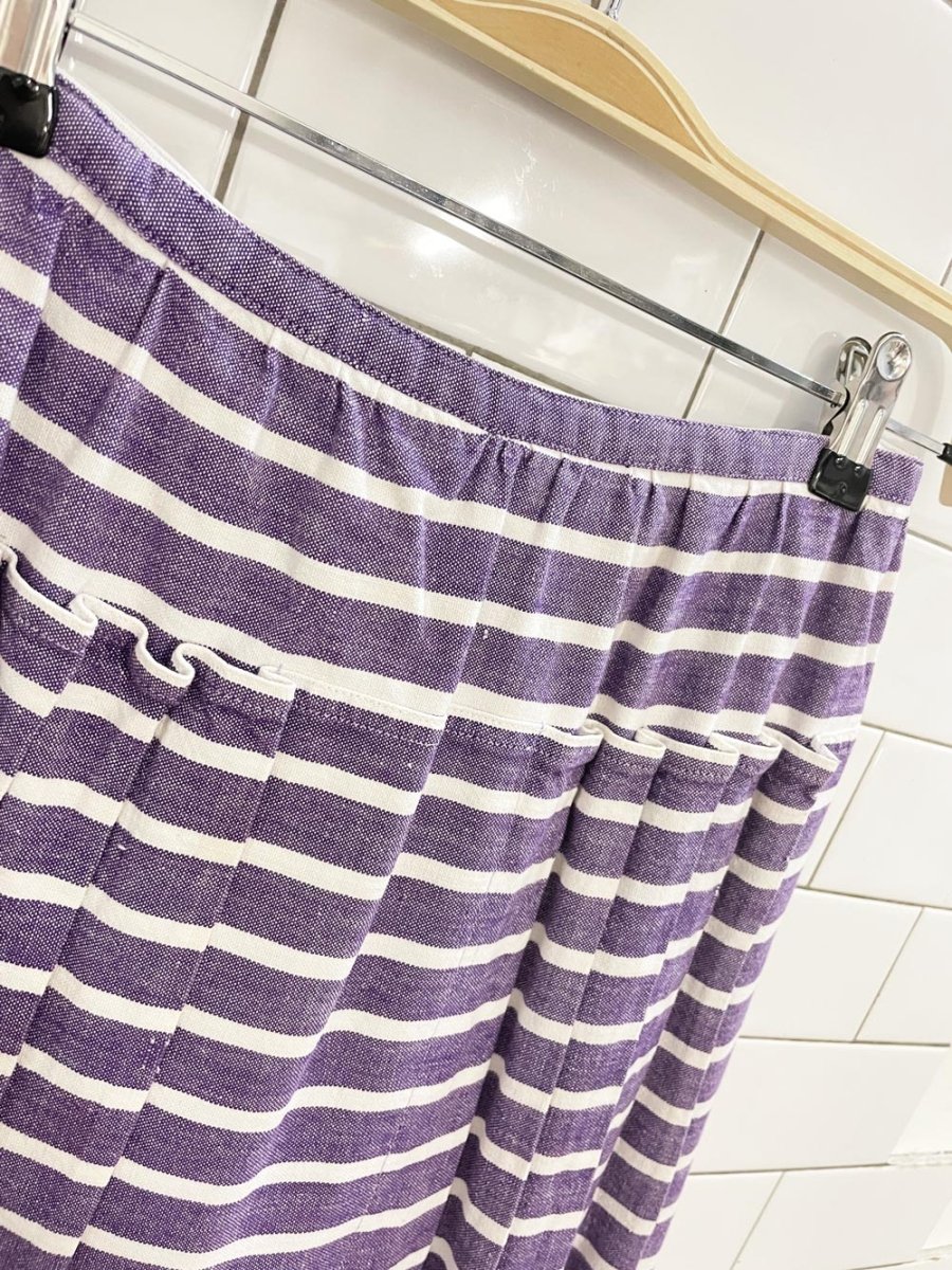 vintage pleated stripe full button maxi skirt - good market thrift store