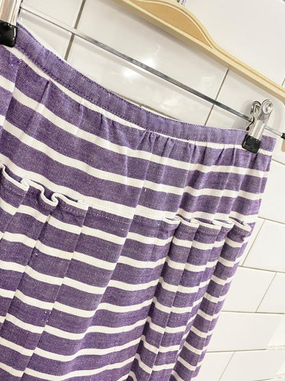 vintage pleated stripe full button maxi skirt - good market thrift store