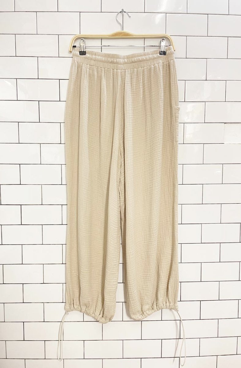 gauze cotton lounge parachute pants - good market thrift store