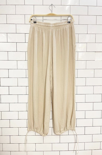 gauze cotton lounge parachute pants - good market thrift store