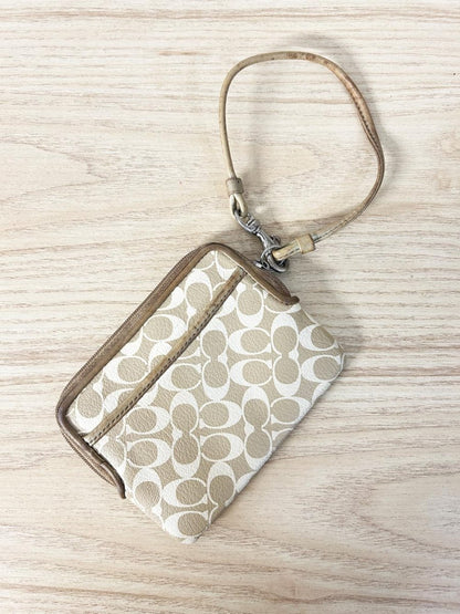 coach leather c monogram wristlet - good market thrift store
