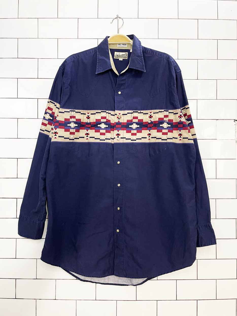 vintage rider express southwestern full button shirt