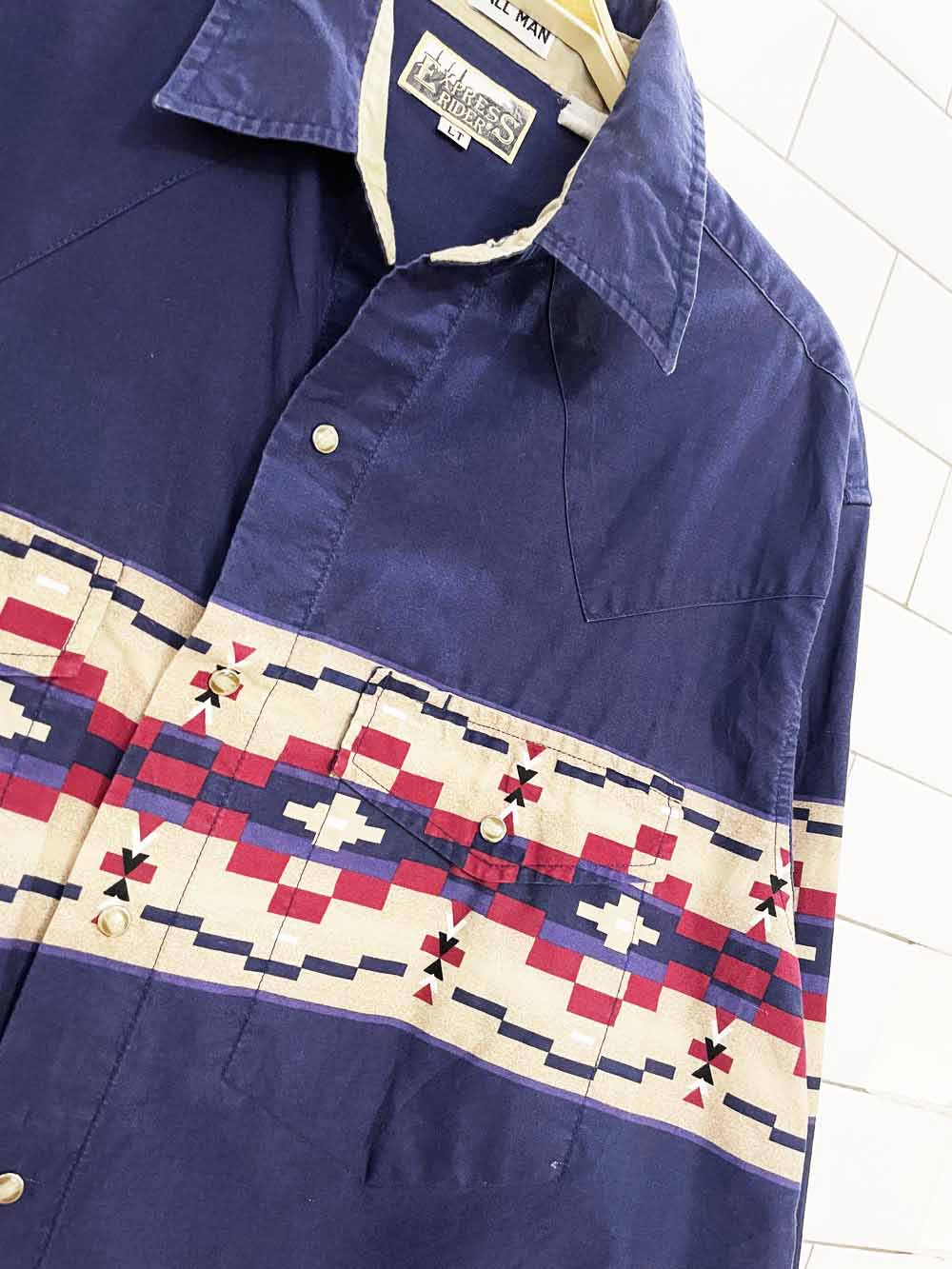 vintage rider express southwestern full button shirt