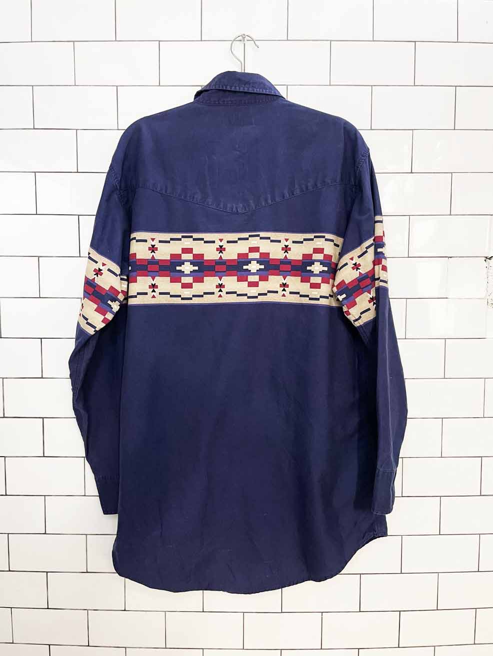 vintage rider express southwestern full button shirt