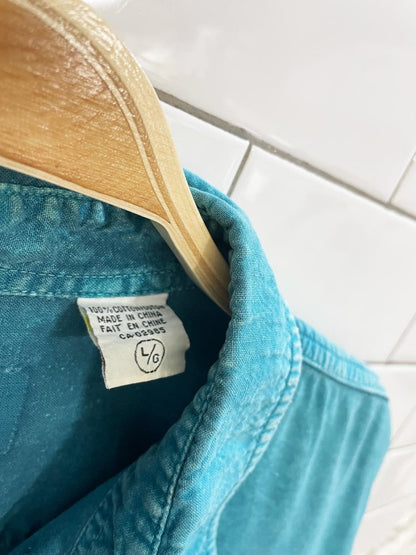 rework x vintage 90s tt&co faded floral patch shirt - good market thrift store