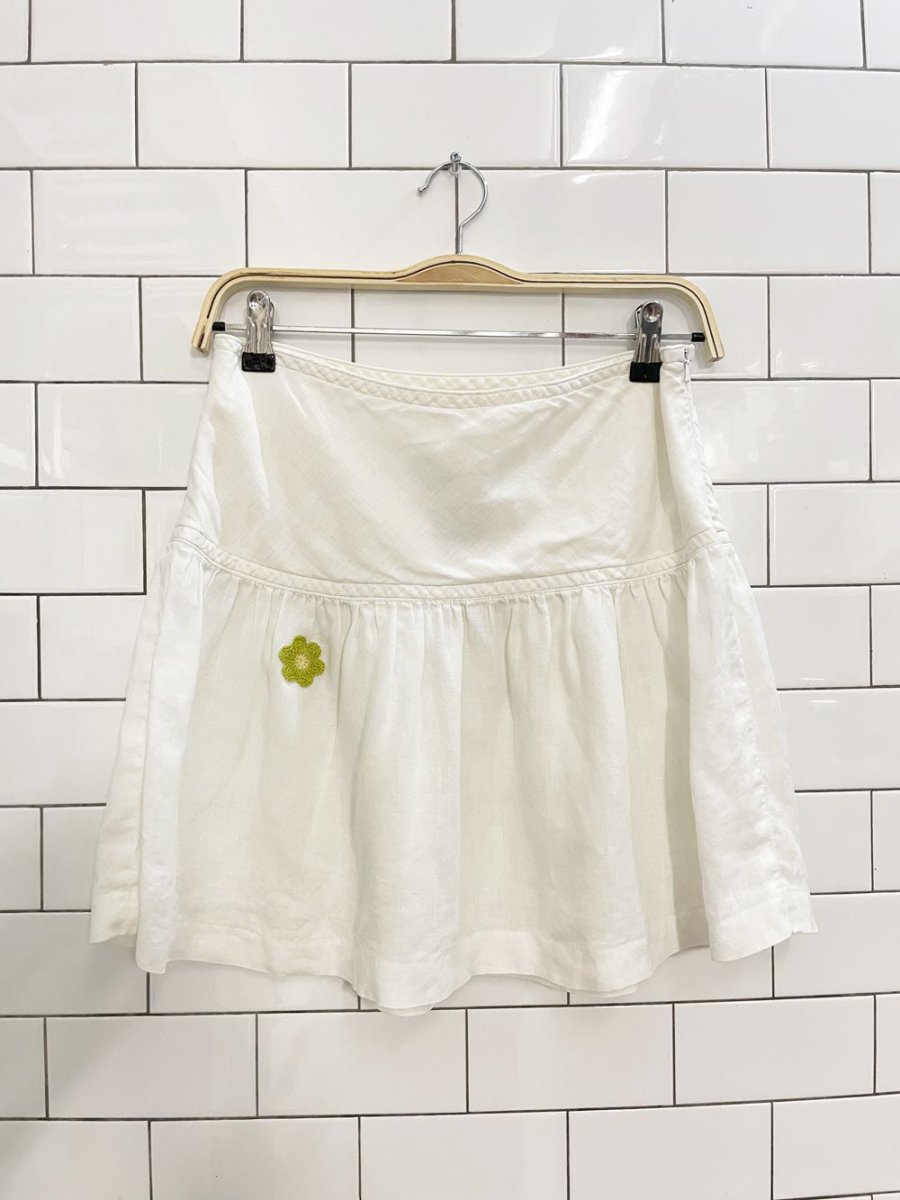 rework x y2k jacob 100% linen mini skirt - good market thrift store