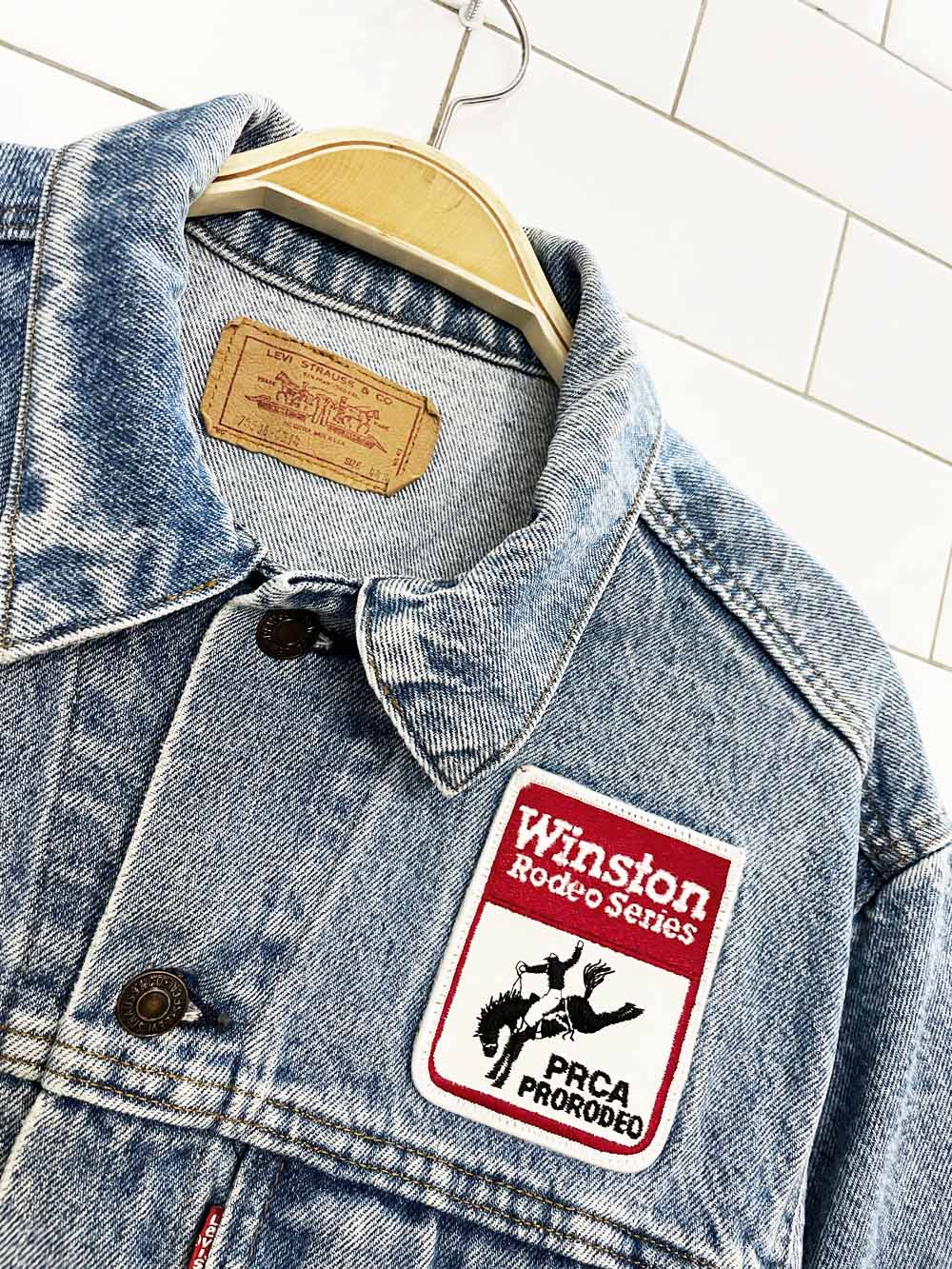 vintage 90s levi's 70506 denim trucker jacket | winston rodeo series | made in usa