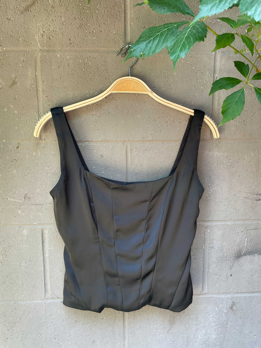 dynamite satin square neck bustier tank