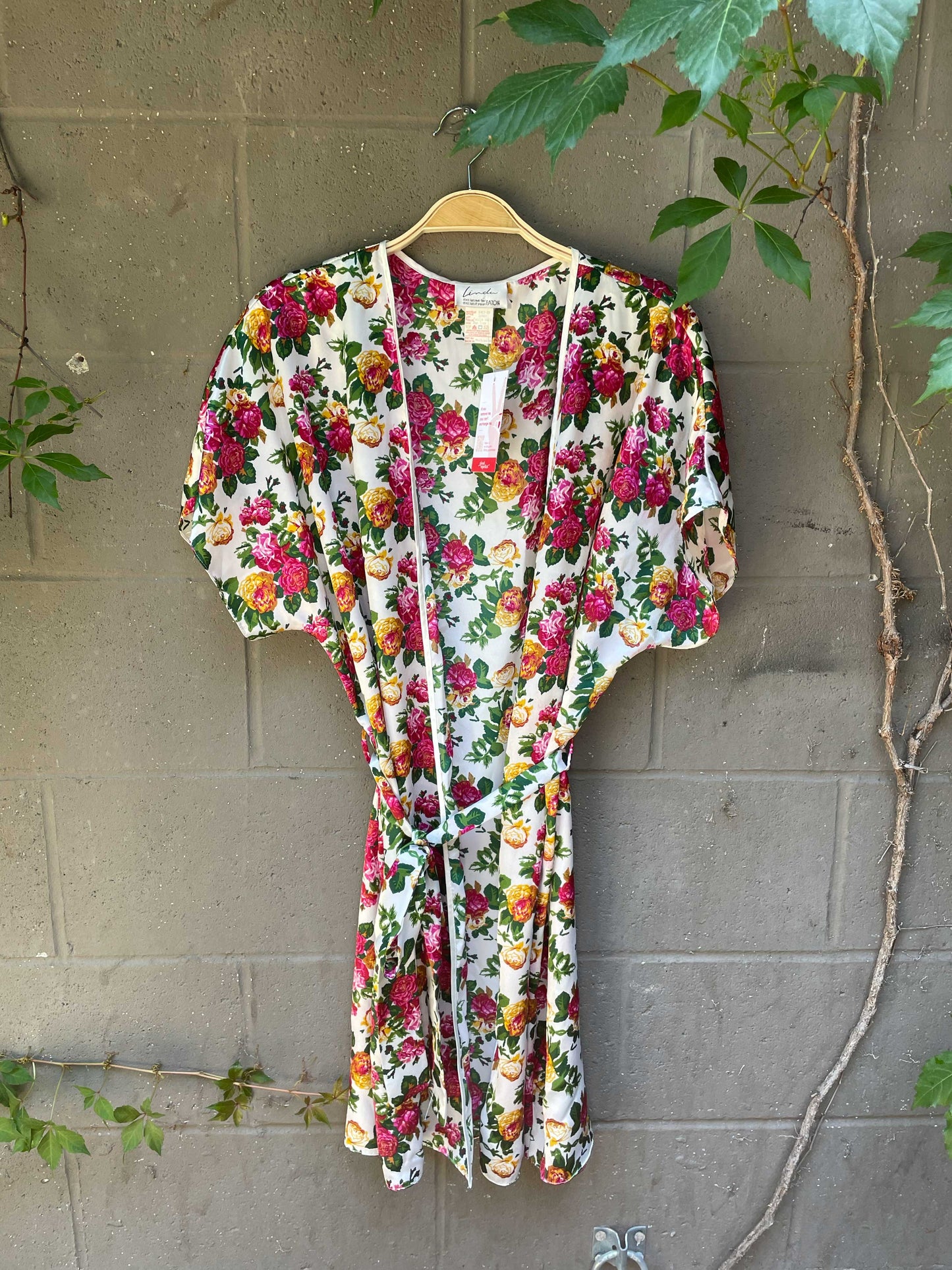 vintage eaton floral satin robe