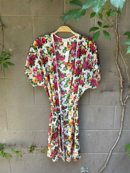 vintage eaton floral satin robe