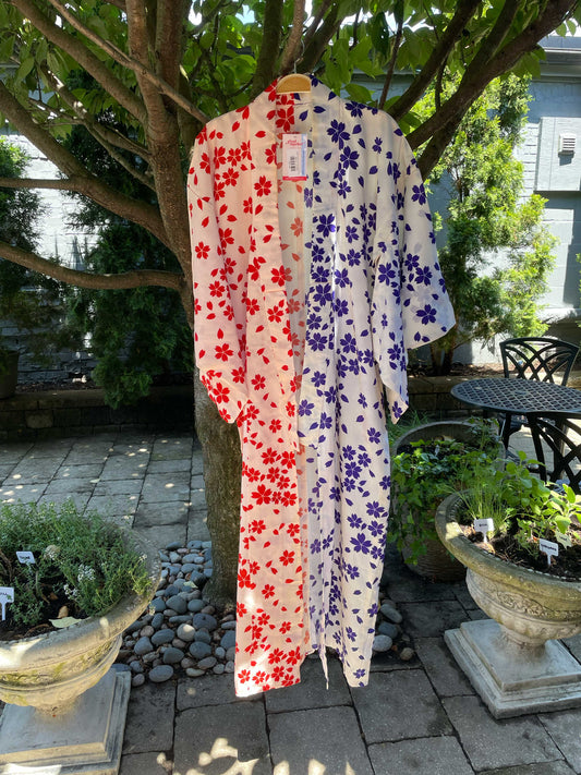 vintage minimal floral long japanese kimono