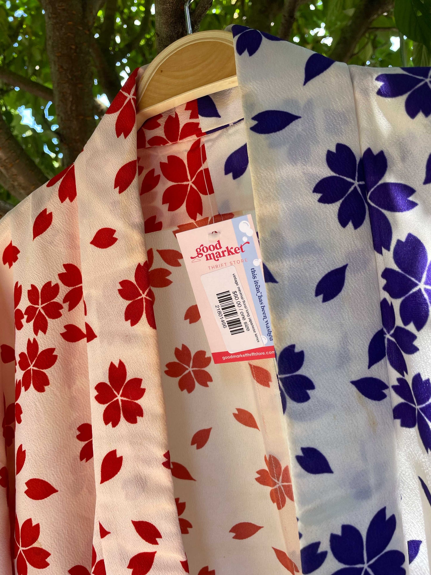 vintage minimal floral long japanese kimono