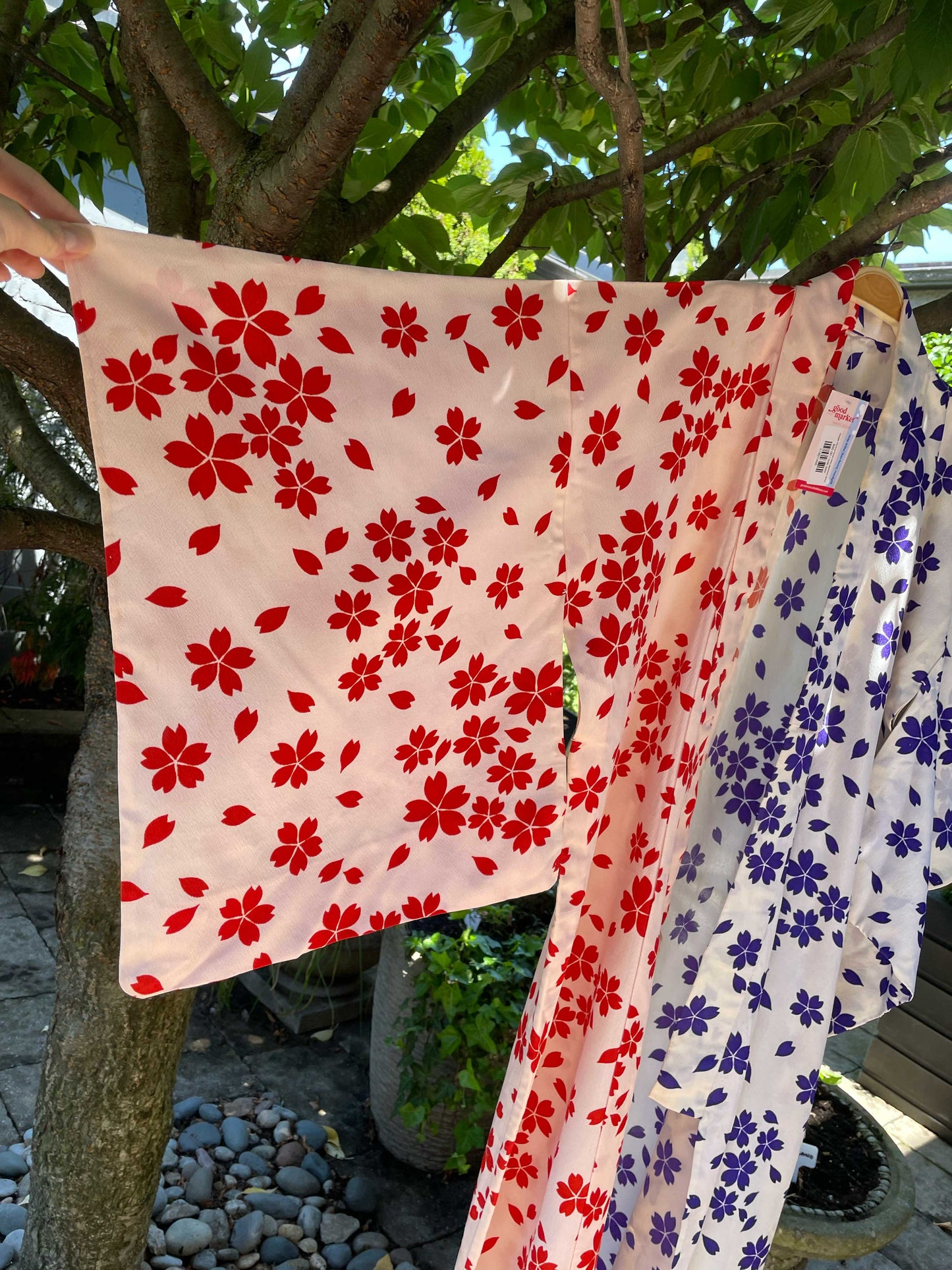 vintage minimal floral long japanese kimono