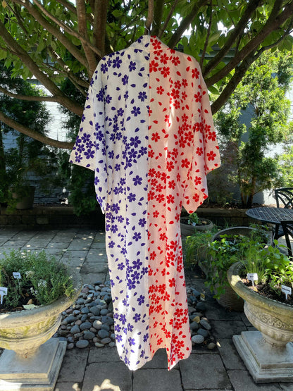 vintage minimal floral long japanese kimono