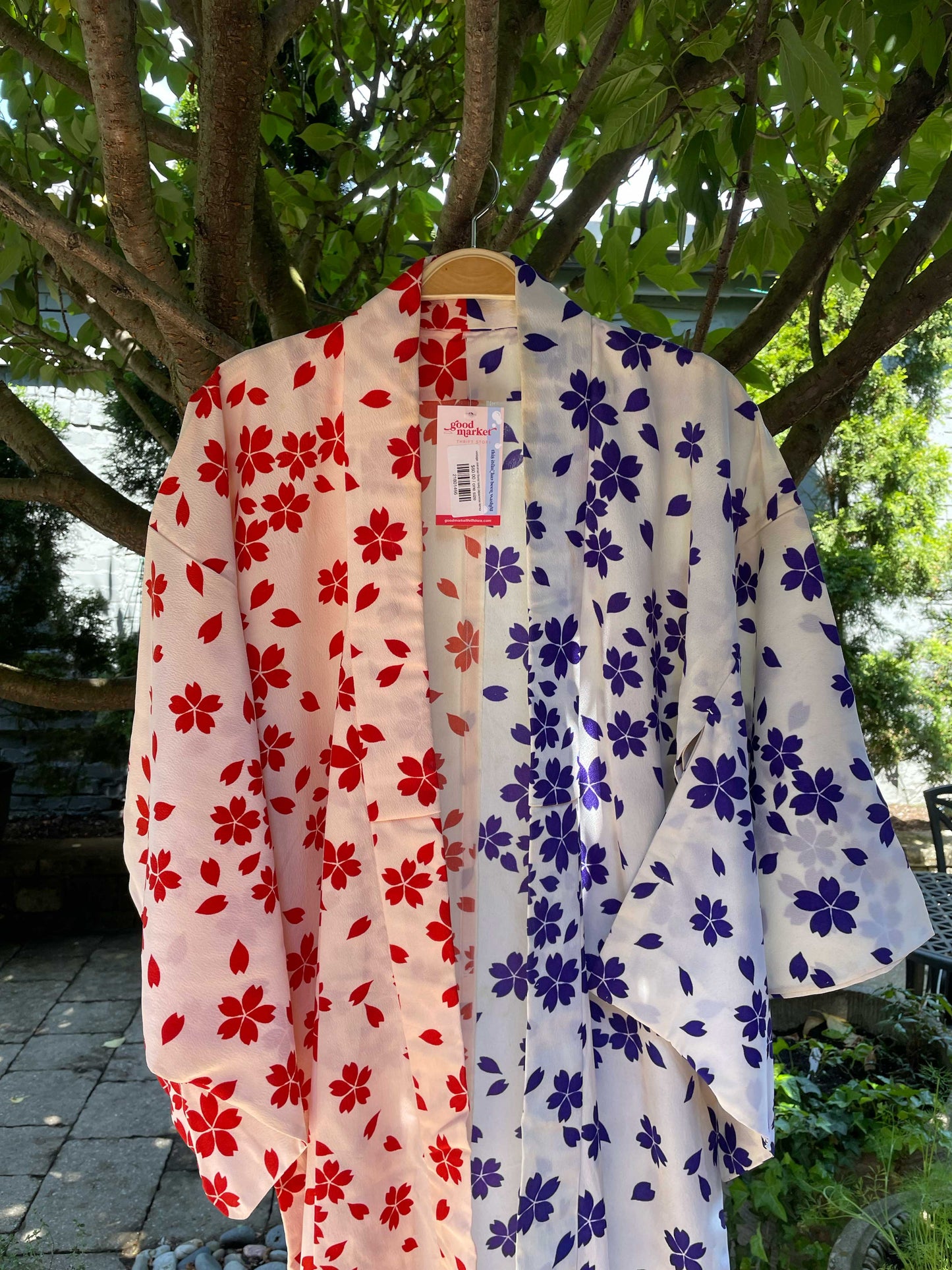 vintage minimal floral long japanese kimono