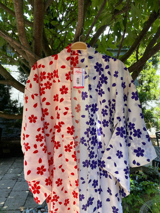 vintage minimal floral long japanese kimono