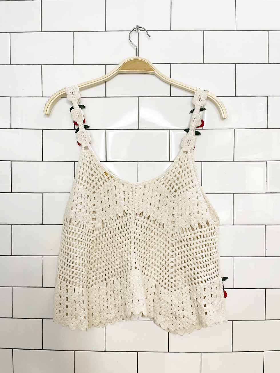 rebellion crochet knit cherry tank top