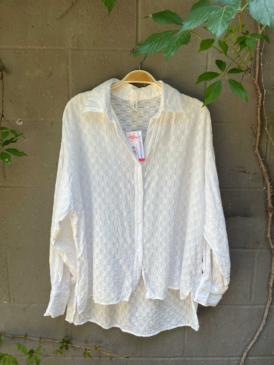 commense textured weave oversized shirt